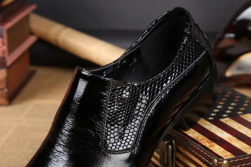 NA028 Hot Sell New Fashion Pointy Toe Men Shoes Crocodile Pattern Leather Formal Dress Oxford Shoes for Man