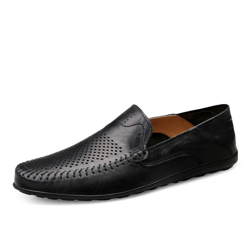 Genuine Leather Moccasin Slip on for Men, Plus Size 37-47
