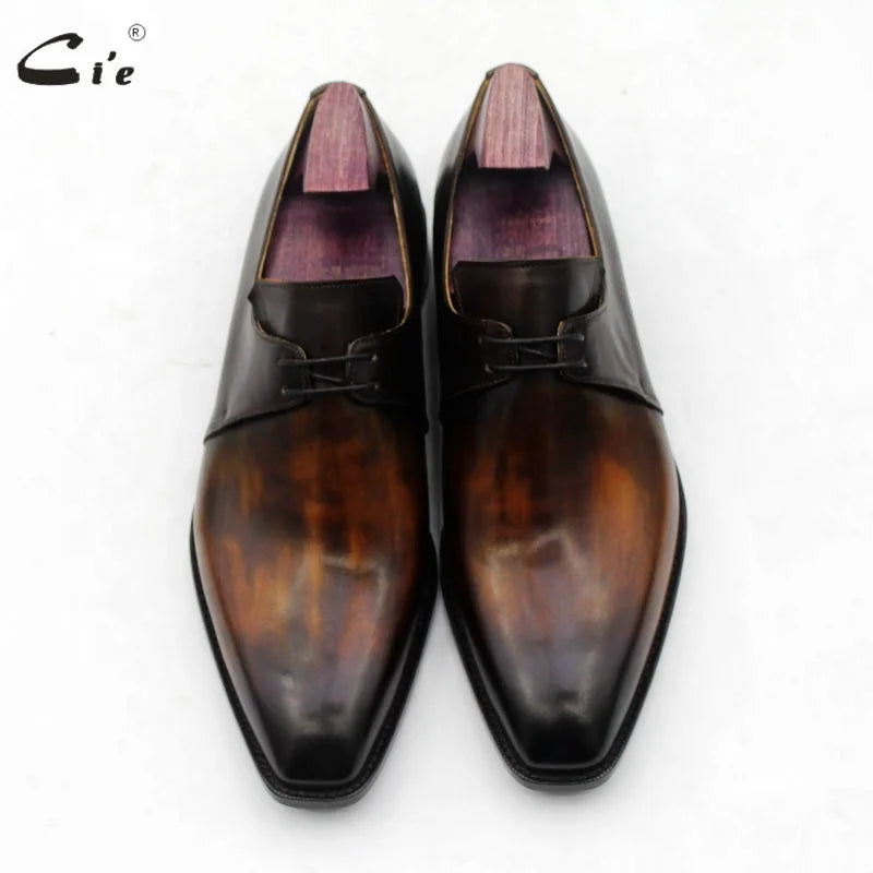 Cie D256  Handmade Blake Stitched Shoes Men's Brown Pure Leather Shoes