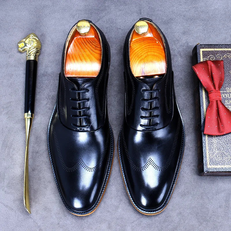 Luxury Genuine Leather Shoes New Style Cowhide Business Formal Shoes Men's Shoes