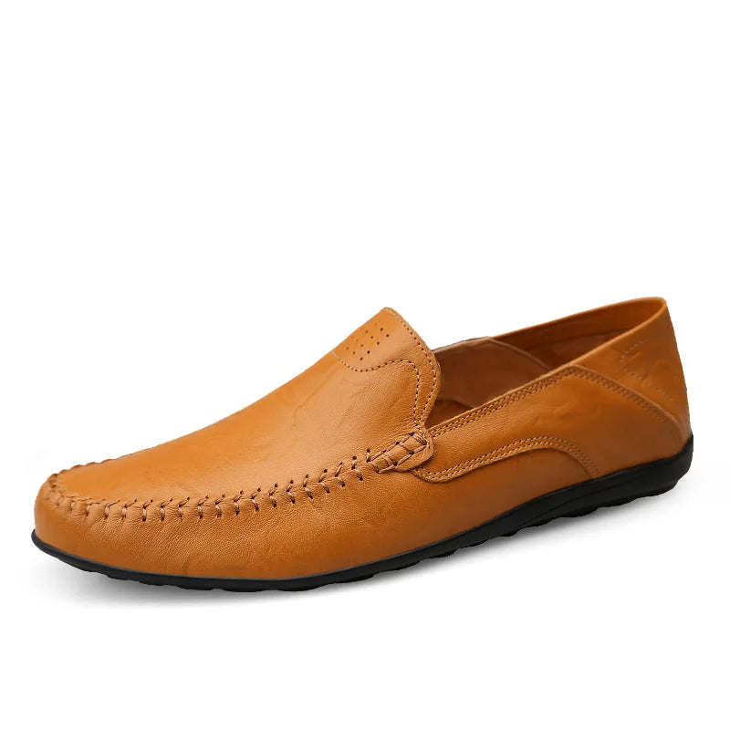 Genuine Leather Moccasin Slip on for Men, Plus Size 37-47