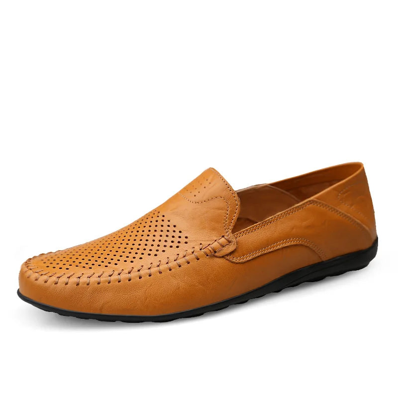 Genuine Leather Moccasin Slip on for Men, Plus Size 37-47