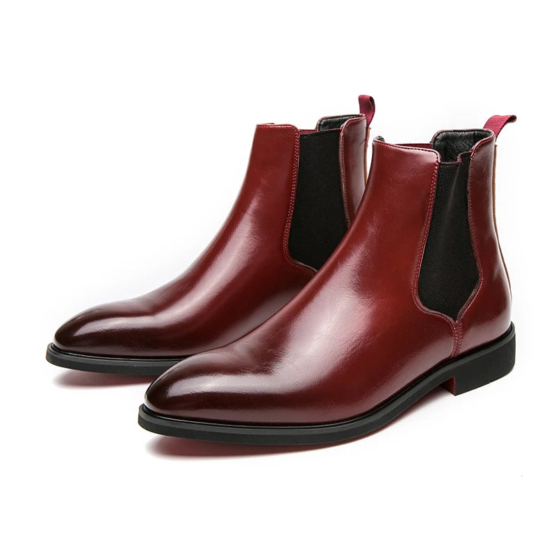 Men's Red Bottom Chelsea Boots Comfortable and Durable Ankle Size 38-46 for Winter and Summer