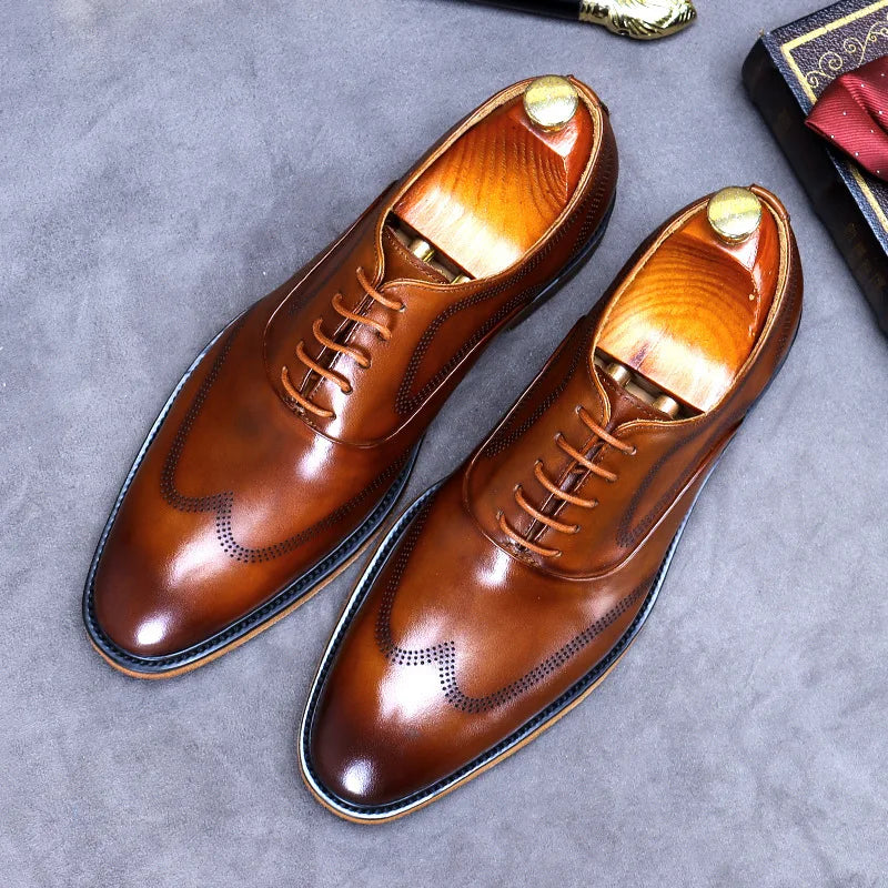 Luxury Genuine Leather Shoes New Style Cowhide Business Formal Shoes Men's Shoes