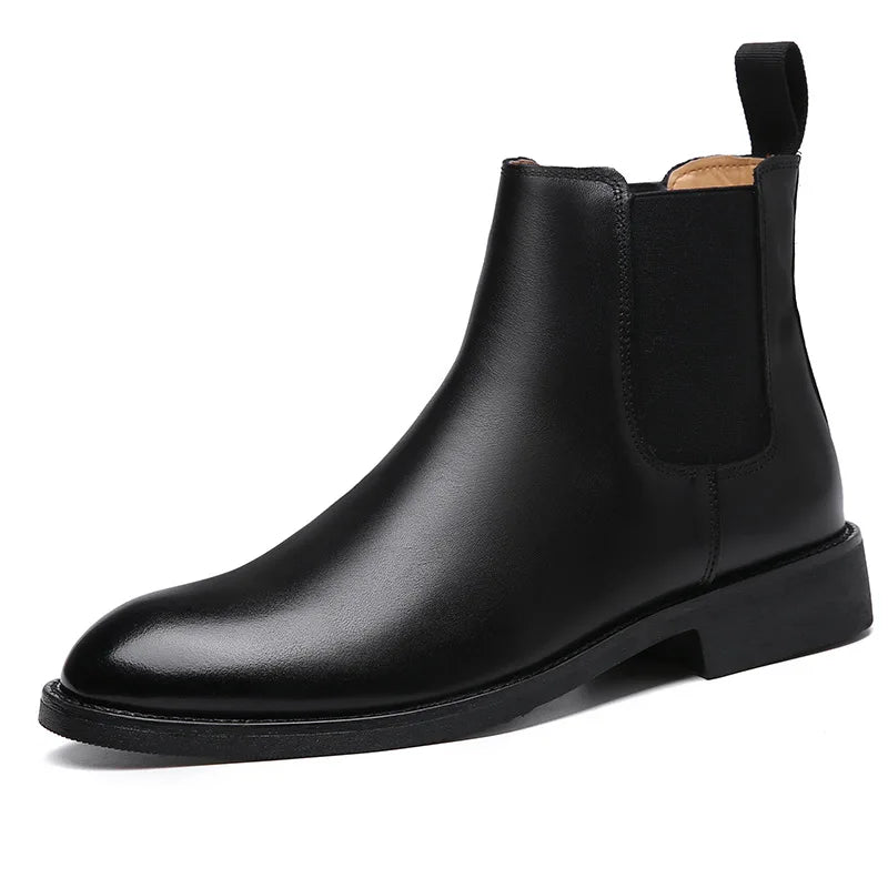 Size 38-46/us 6.5-12 Ankle Leather Boots Cowhide Dress Shoes Classic Good Quality Men Real Leather Chelsea Boots