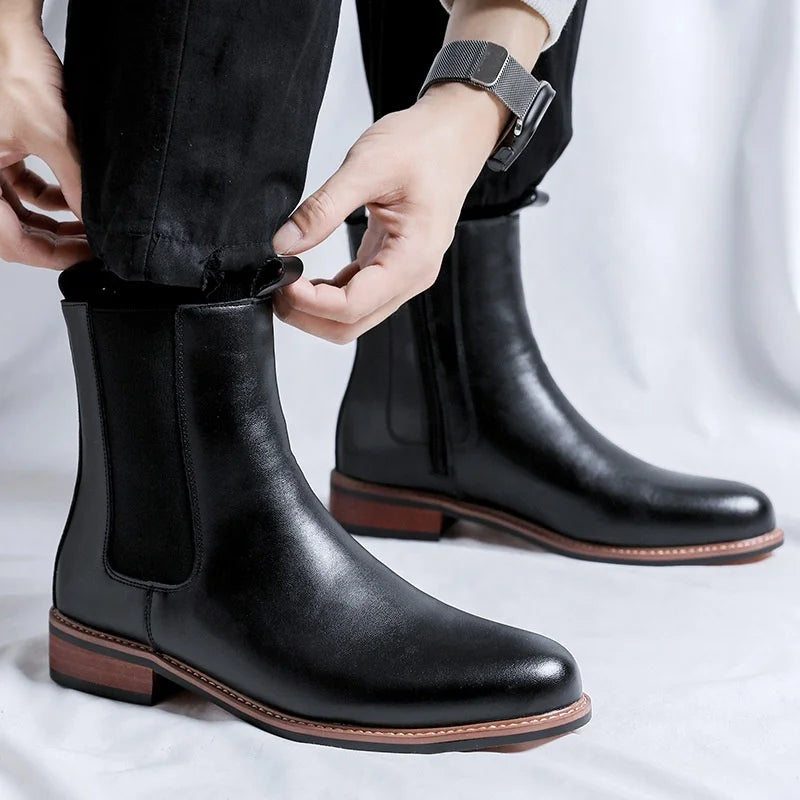 New High Top Boots Men's Pointed Toe Workwear Boots
