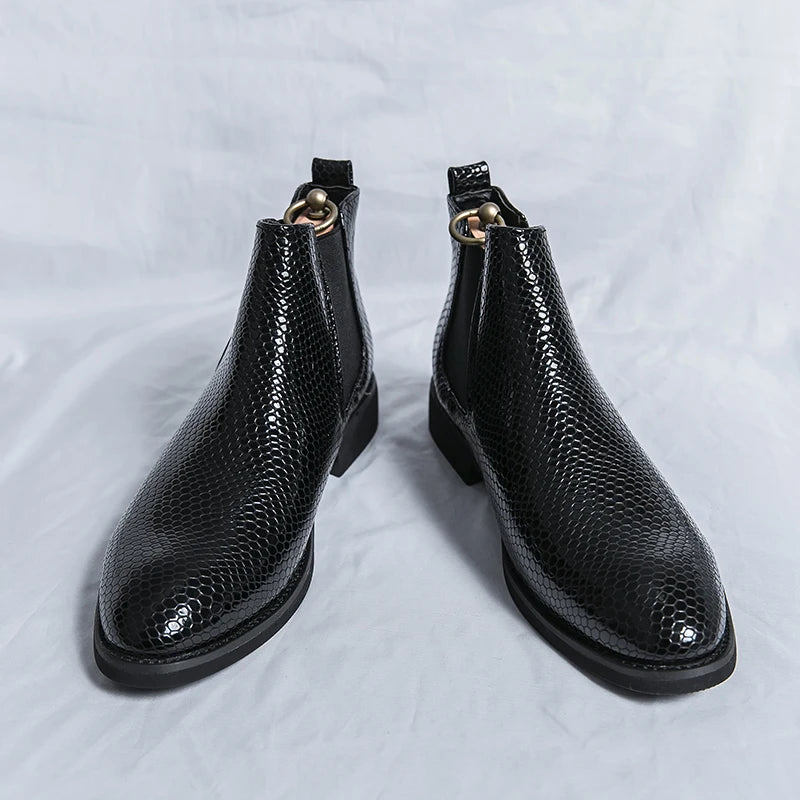 Pointed Toe Fashion Breathable Dress Shoes Comfortable Classy Leather Chelsea Boots