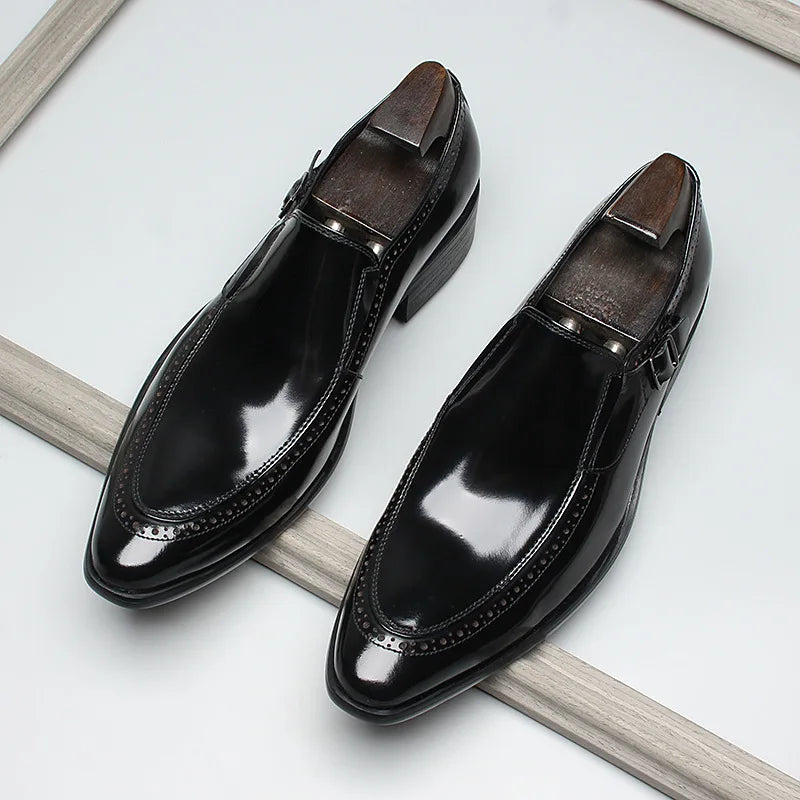 Handmade High Quality Men's Business Leather Shoes Toe Layer Cowhide Men's Shoes Party Leather Shoes