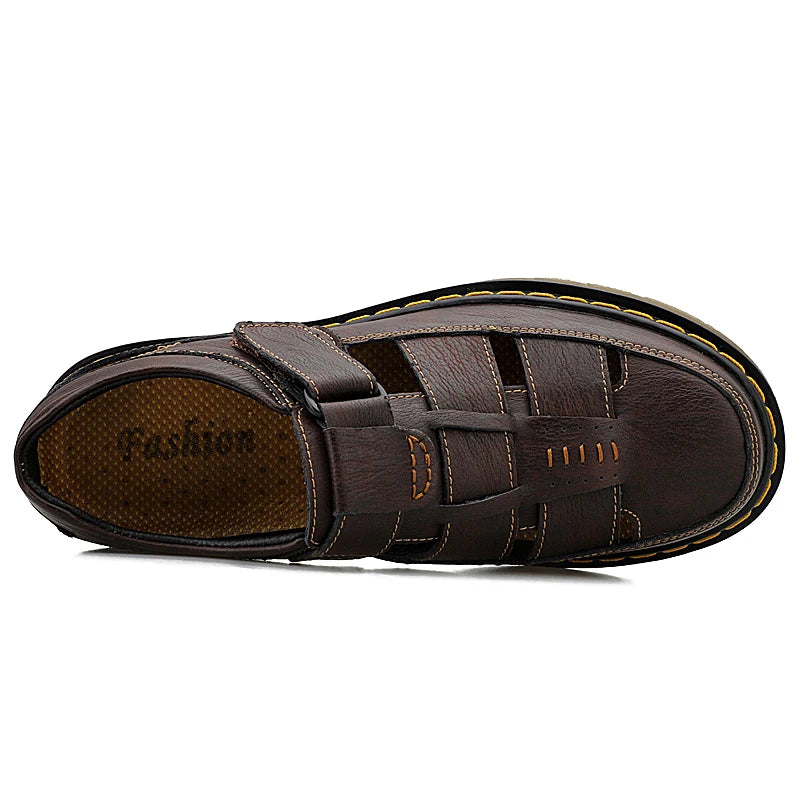 New Models 2025 ROME Handmade Cow Leather Sandals Buckle Big Size 48 Dubai Arab Summer Shoes Brand Famous High Quality