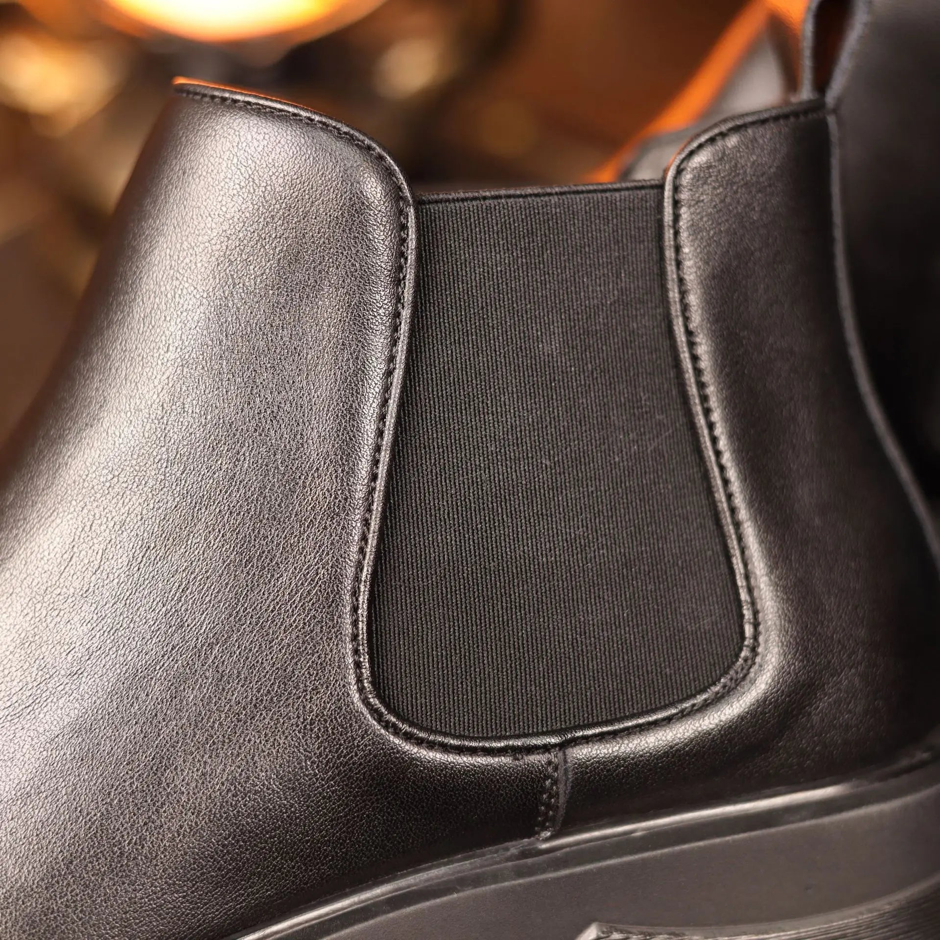 Men's Chelsea Boots Leather Winter Plus Velvet Black Leather Shoes tide  Boots
