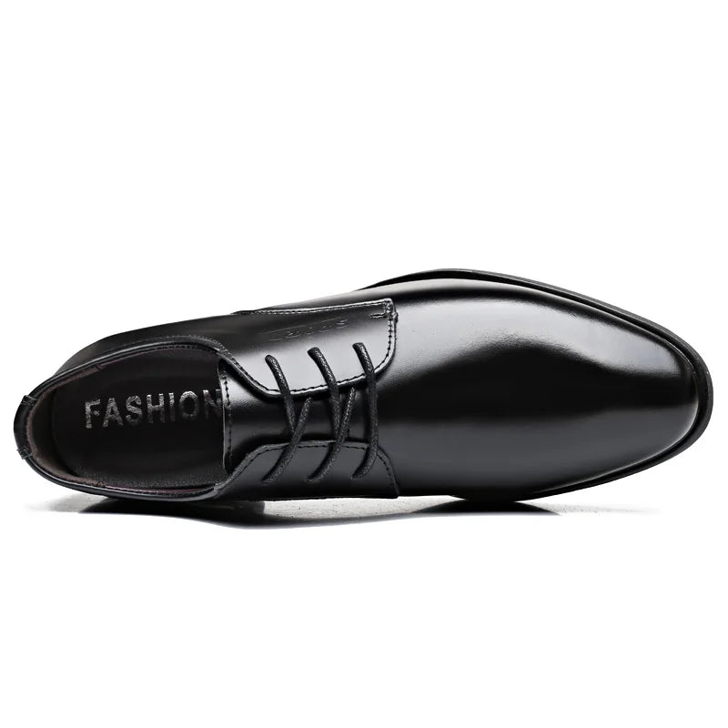 British Men Fashion Breathable Pointed Leather Shoe Casual Footwear Men's Business Formal Dress Shoes
