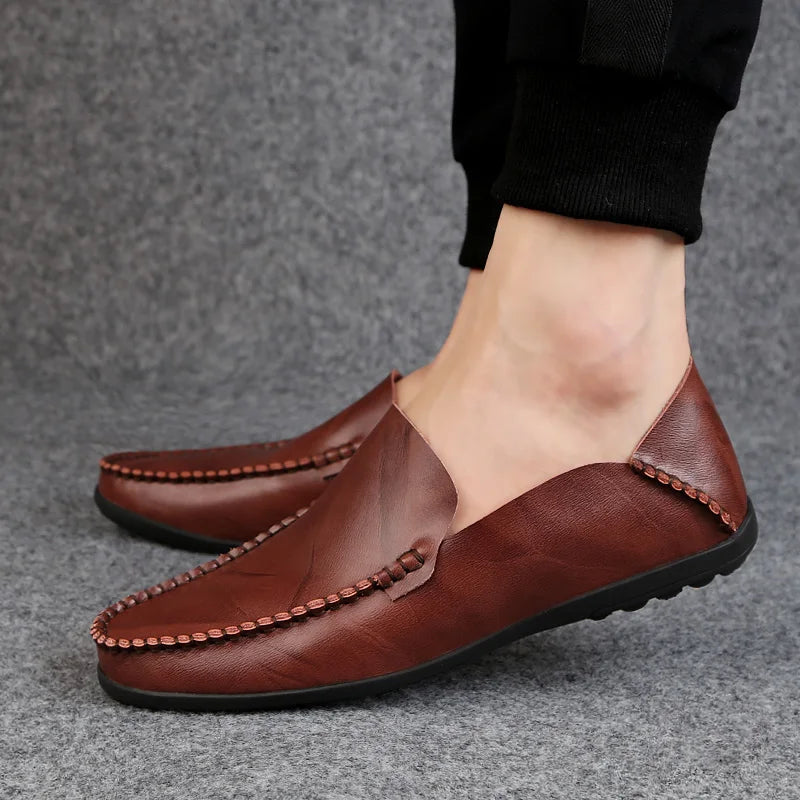 Summer Genuine Leather Shoes Men Comfortable Mesh Men Loafers Casual Shoes Men Flats Hot Sale Driving Shoes Moccasins Plus Size