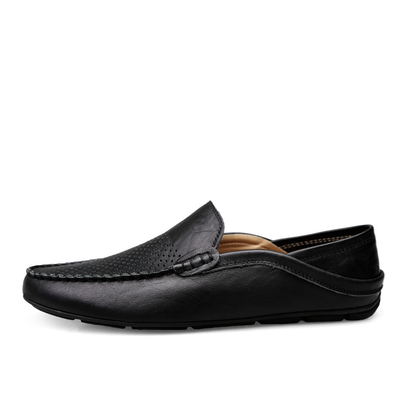 Leather Moccasins, Breathable Slip on Boat Shoes for Men