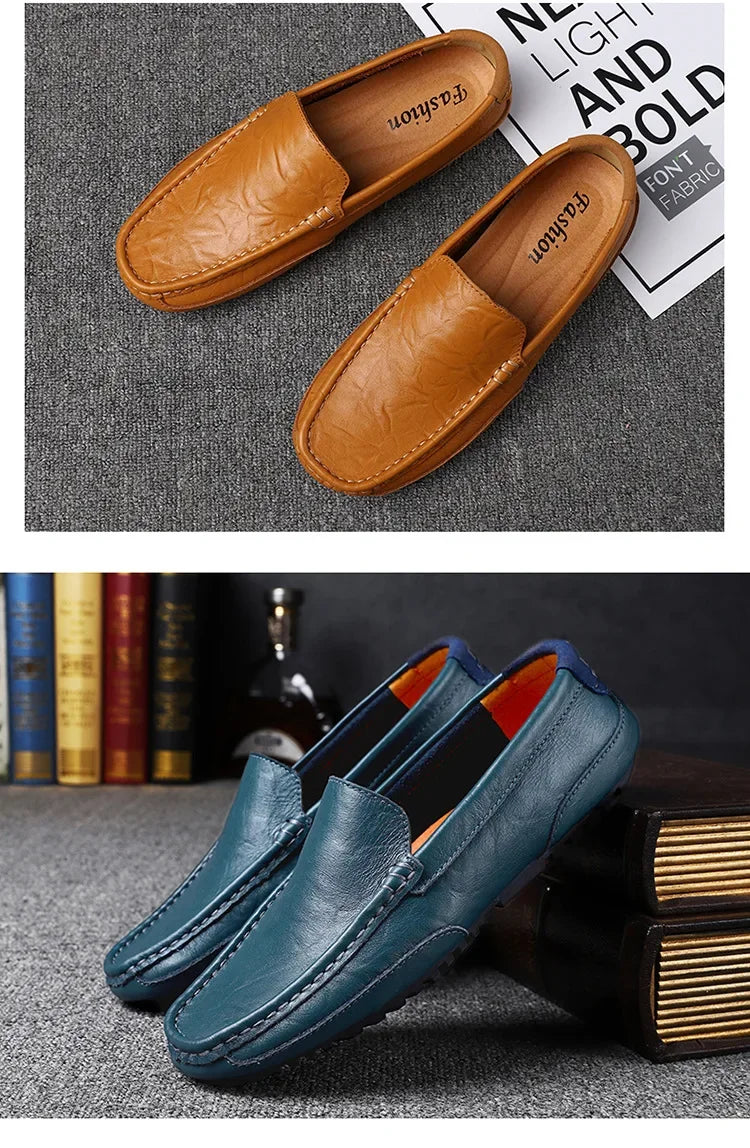 Men Luxury Trendy Casual Slip on Formal Loafers Men Moccasins Italian Black Male Driving Shoes Sneakers Plus Size Shoes Leather