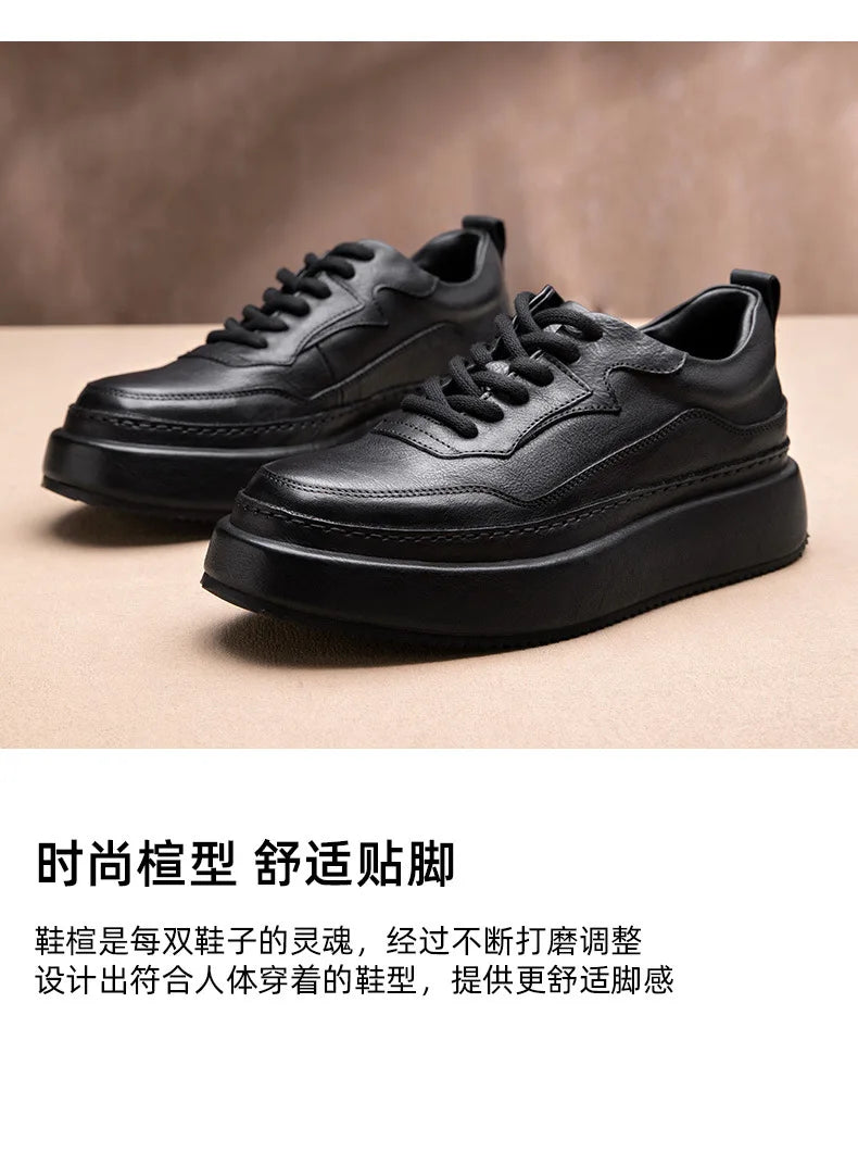 Casual Shoes British Retro Cowhide Autumn Winter Men Shoes Loafers Summer Designer Breathable Shoes Mens Spring Fashion