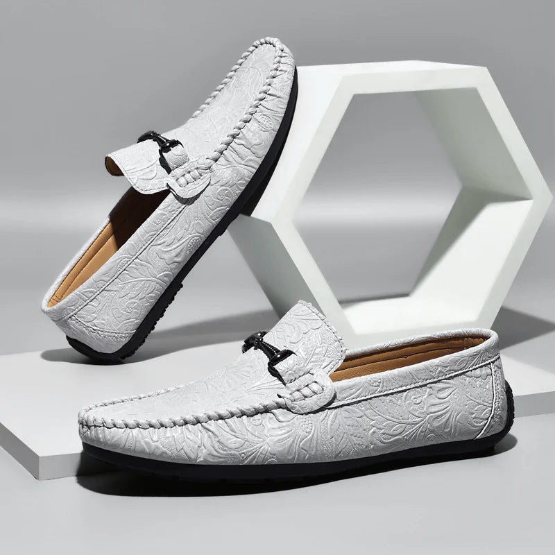 YRZL Mens Loafers PU Leather Slip On Driving Shoes Lightweight Comfortable Casual Shoes Large Size Non Slip Soft Sole Shoes