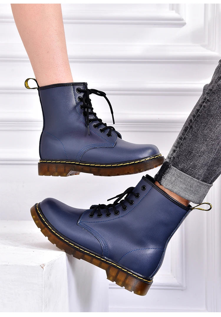 High-top boots, men's leather shoes, fashionable motorcycle ankle boots, men's boots, men's shoes, genuine leather women's boots