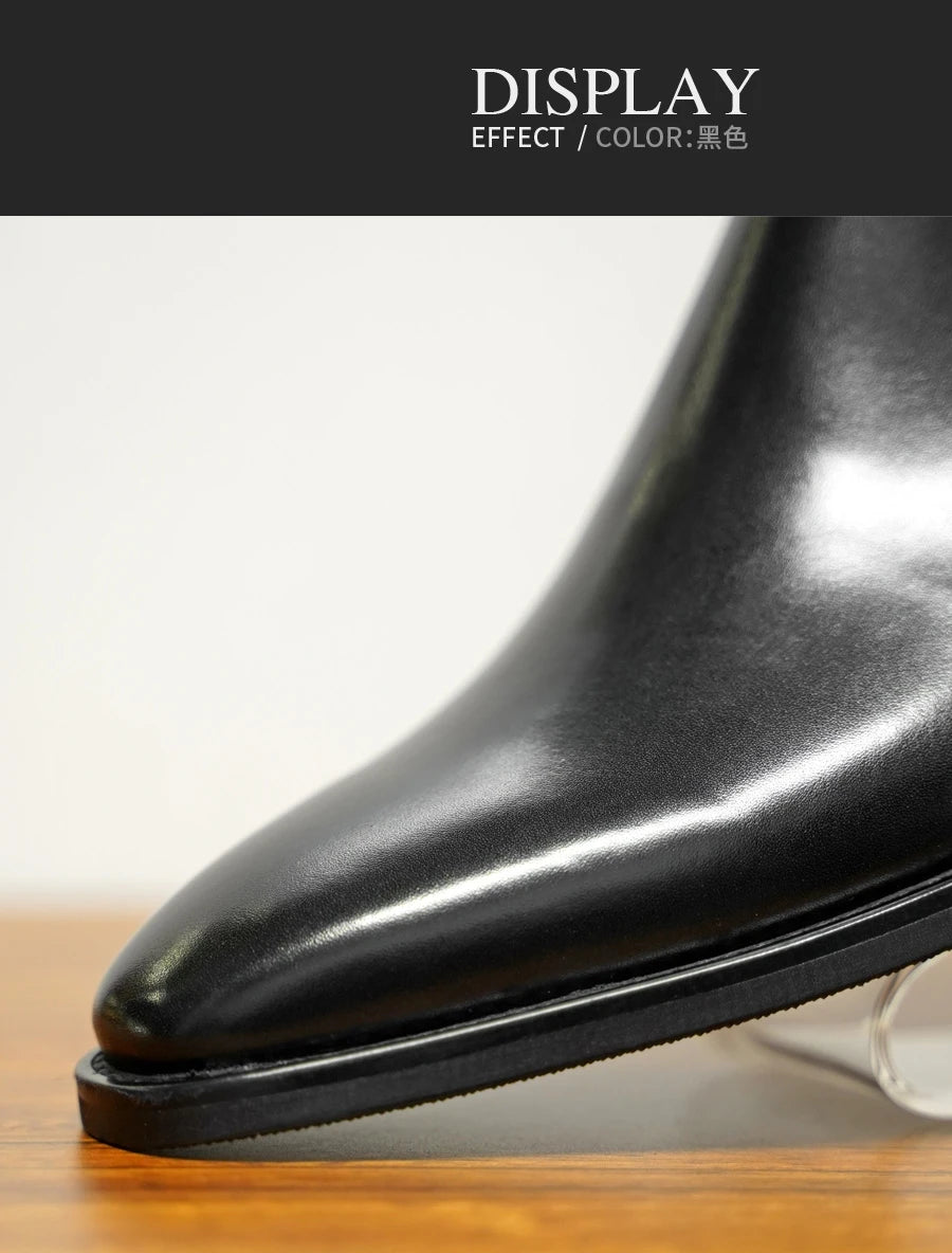 New Chelsea Boots Men Shoes PU Brown Fashion Versatile Business Casual British Style Street Party Wear Classic Dress Ankle Boots