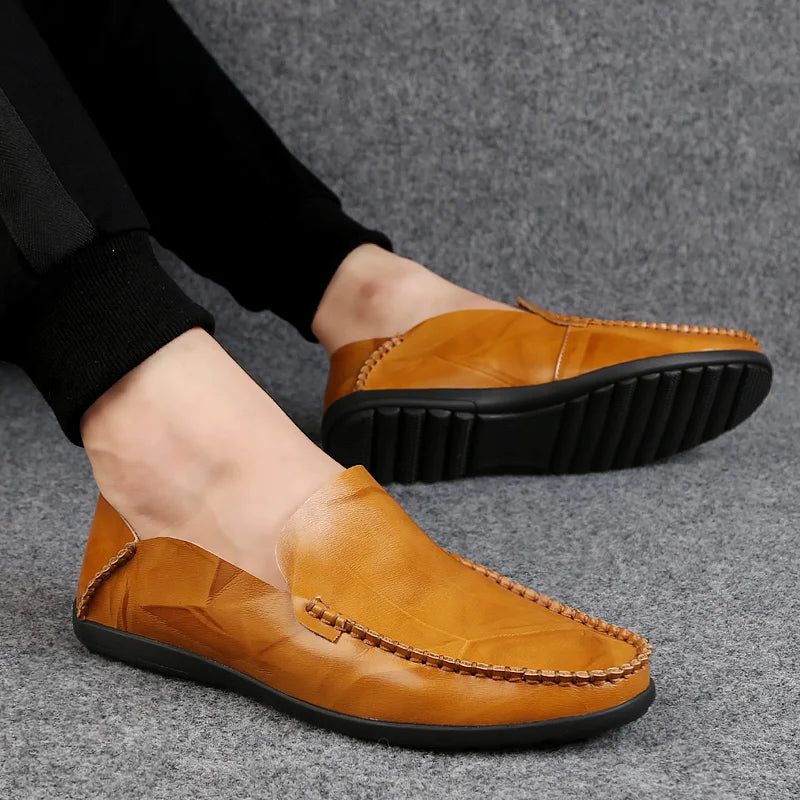 Summer Genuine Leather Shoes Men Comfortable Mesh Men Loafers Casual Shoes Men Flats Hot Sale Driving Shoes Moccasins Plus Size