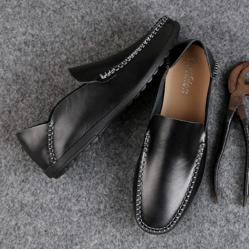 Summer Genuine Leather Shoes Men Comfortable Mesh Men Loafers Casual Shoes Men Flats Hot Sale Driving Shoes Moccasins Plus Size