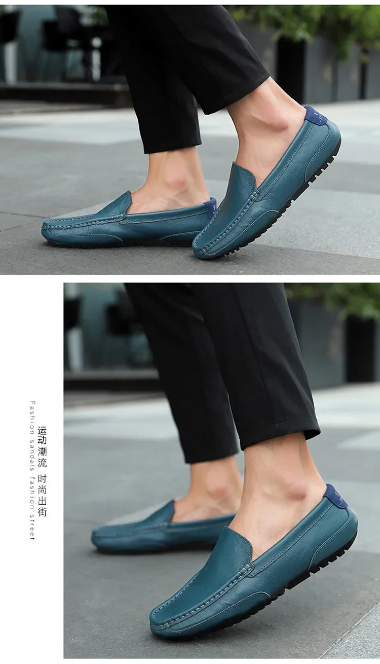Men Luxury Trendy Casual Slip on Formal Loafers Men Moccasins Italian Black Male Driving Shoes Sneakers Plus Size Shoes Leather