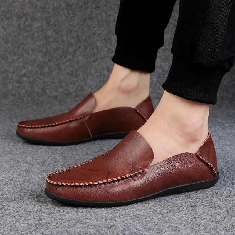 Summer Genuine Leather Shoes Men Comfortable Mesh Men Loafers Casual Shoes Men Flats Hot Sale Driving Shoes Moccasins Plus Size