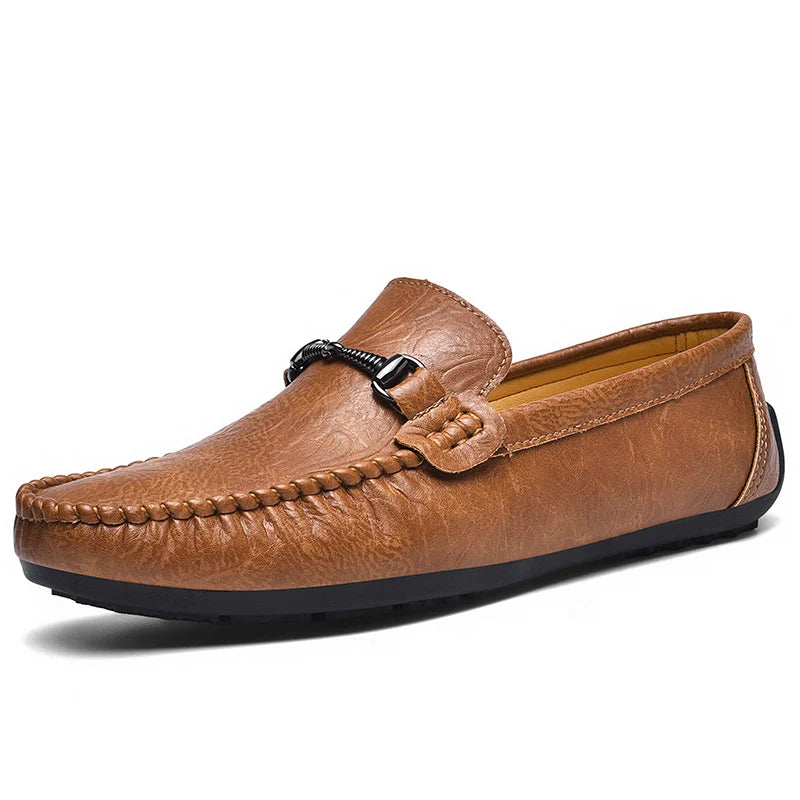 YRZL Mens Loafers PU Leather Slip On Driving Shoes Lightweight Comfortable Casual Shoes Large Size Non Slip Soft Sole Shoes