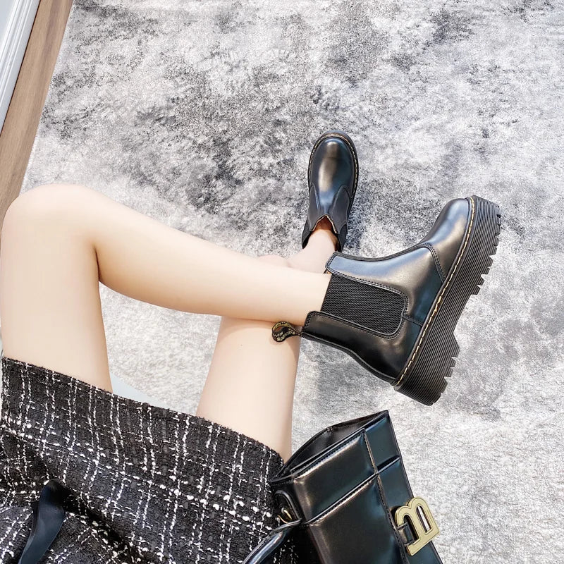 Women Boots Heightened Thick-soled Boots Fashionable Women Shoes Fashionable Sexy Punk Optical Shoes Winter Boots 2024 New  42