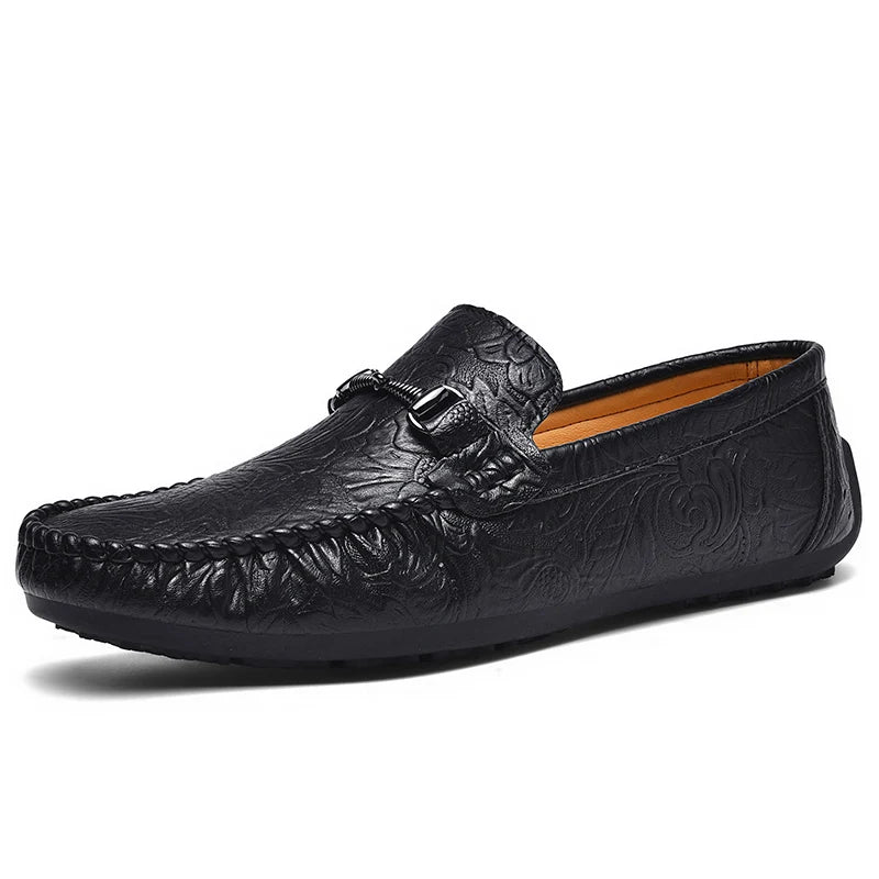 YRZL Mens Loafers PU Leather Slip On Driving Shoes Lightweight Comfortable Casual Shoes Large Size Non Slip Soft Sole Shoes