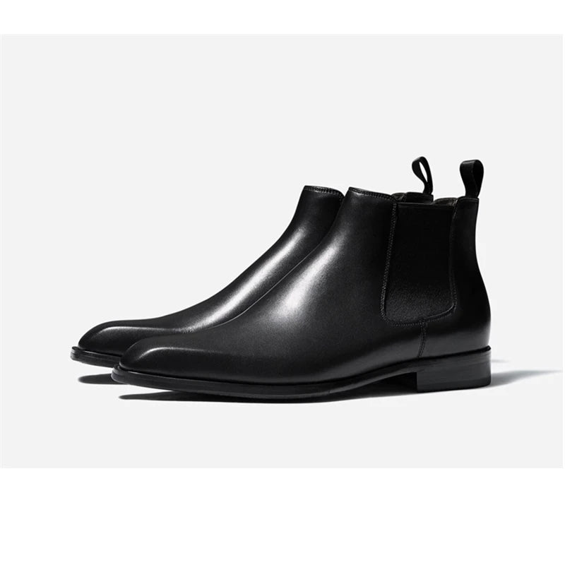 New Chelsea Boots Men Shoes PU Brown Fashion Versatile Business Casual British Style Street Party Wear Classic Dress Ankle Boots
