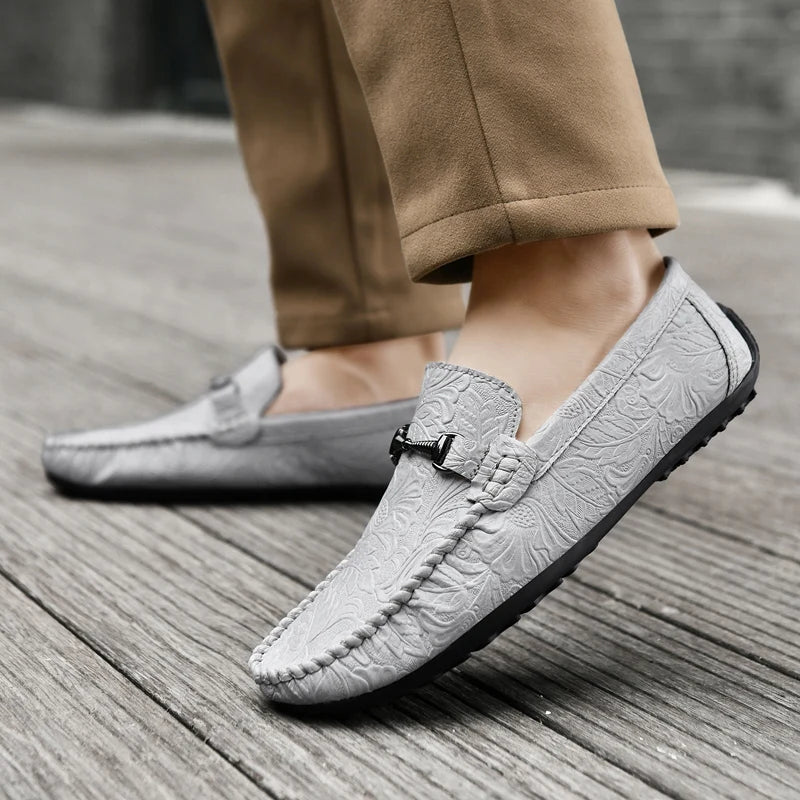 YRZL Mens Loafers PU Leather Slip On Driving Shoes Lightweight Comfortable Casual Shoes Large Size Non Slip Soft Sole Shoes