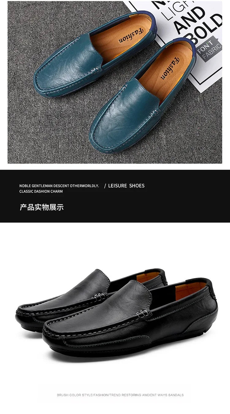 Men Luxury Trendy Casual Slip on Formal Loafers Men Moccasins Italian Black Male Driving Shoes Sneakers Plus Size Shoes Leather