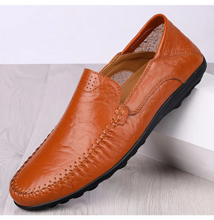 CLOHOO Leather Stitching Comfortable Shoes for Men