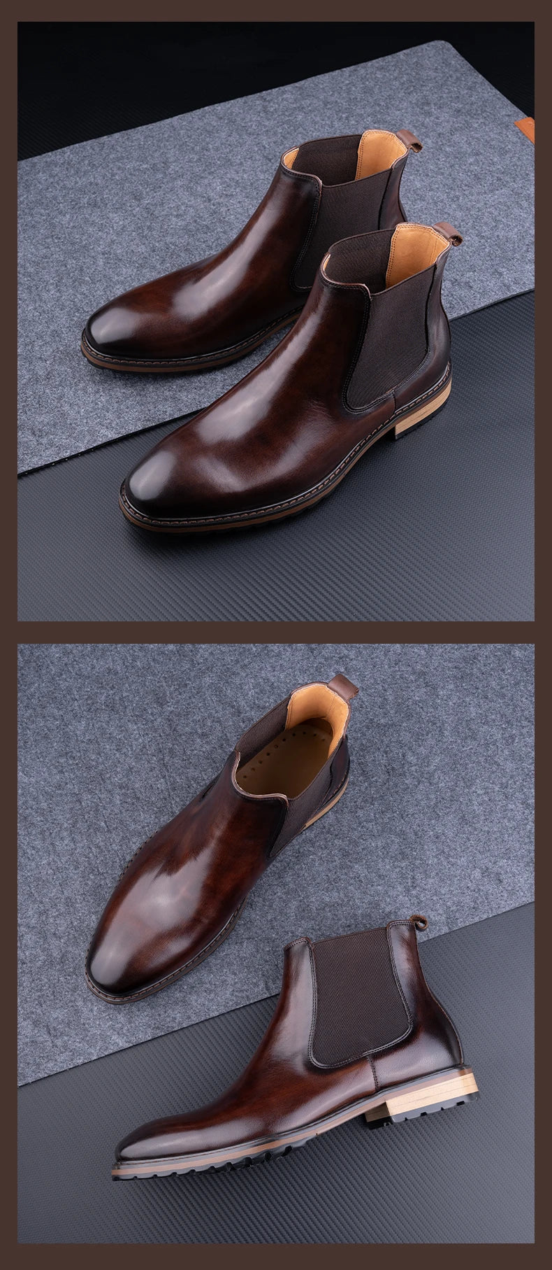 New Arrival Men's Boots Premium quality Cowhide Wear-resistant and Comfortable Leather Shoes Luxury Office Formal Shoes Handmade