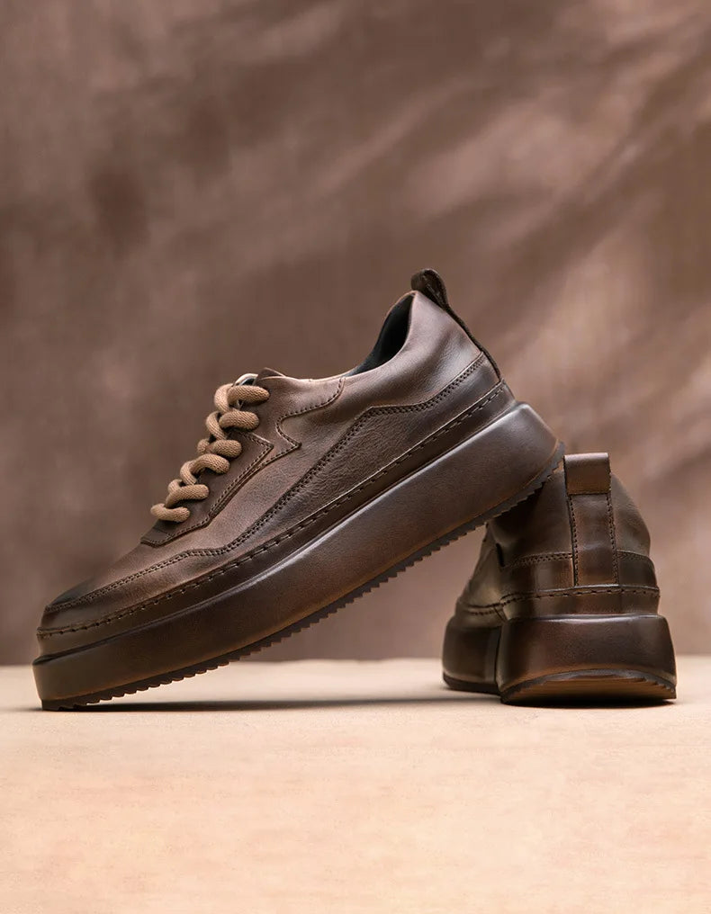 Casual Shoes British Retro Cowhide Autumn Winter Men Shoes Loafers Summer Designer Breathable Shoes Mens Spring Fashion