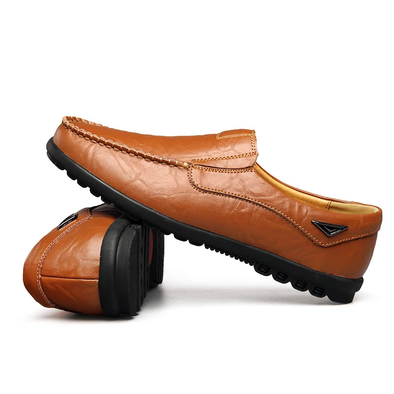 New large size men's leather shoes 100% cowhide fashion thick sole leisure sports business casual shoes men sneakers bean shoes