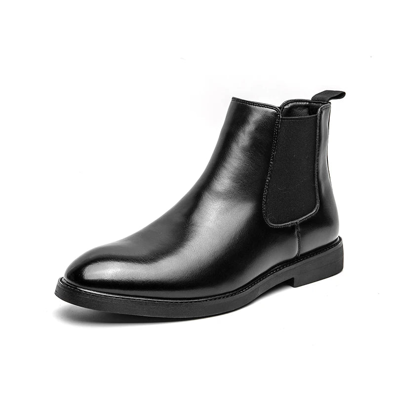 Men's Chelsea Boots Casual Ankle Boots Slip on Leather Walking Shoes for Men Fashion Winter Boots 2025 New Non-Slip Casual Shoes