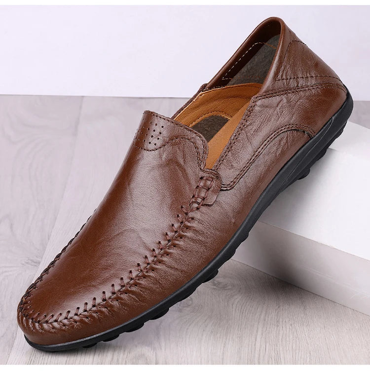 CLOHOO Leather Stitching Comfortable Shoes for Men