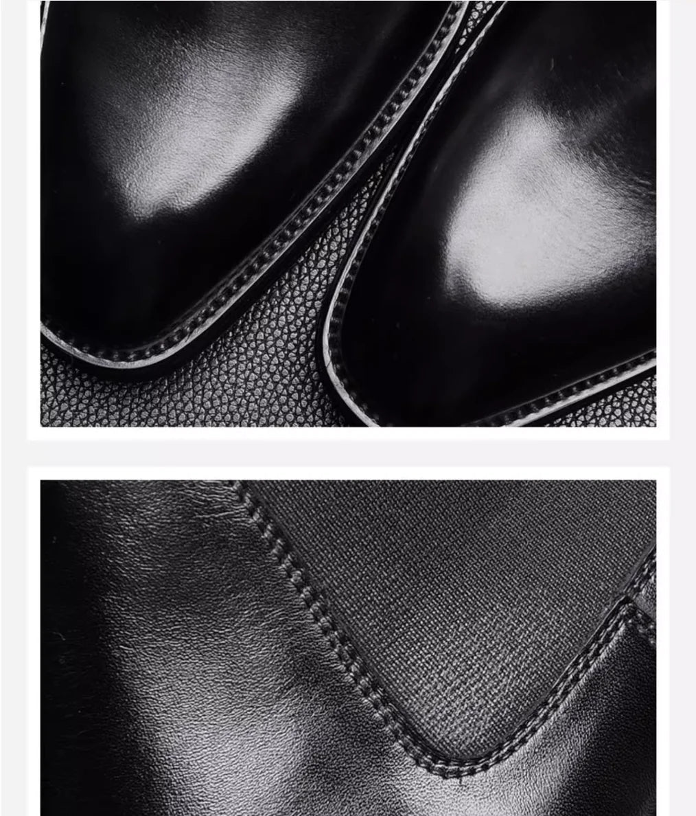 New Style Chelsea Boots Young Young  pointed leather retro sleeve cowhide short boots
