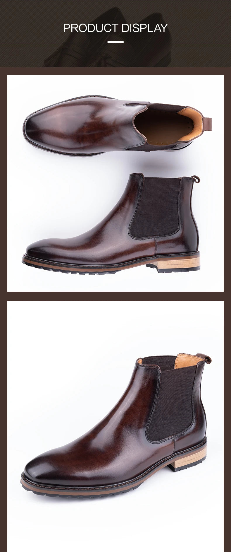 New Arrival Men's Boots Premium quality Cowhide Wear-resistant and Comfortable Leather Shoes Luxury Office Formal Shoes Handmade