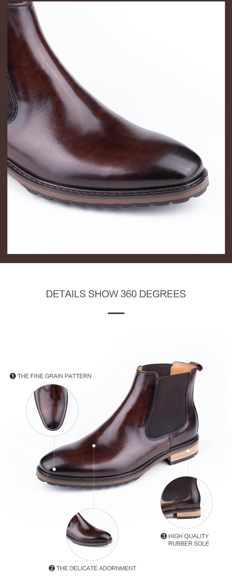 New Arrival Men's Boots Premium quality Cowhide Wear-resistant and Comfortable Leather Shoes Luxury Office Formal Shoes Handmade