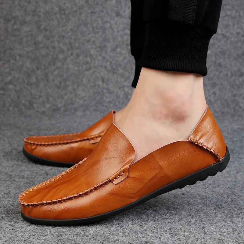 Summer Genuine Leather Shoes Men Comfortable Mesh Men Loafers Casual Shoes Men Flats Hot Sale Driving Shoes Moccasins Plus Size