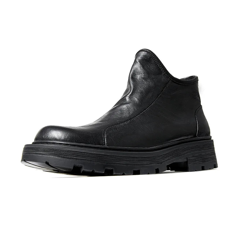 Combat Boots Chelsea Boots Men Desert Boots Men High Quality Genuine Leather Autumn Winter British Retro Men Shoes Cowhide