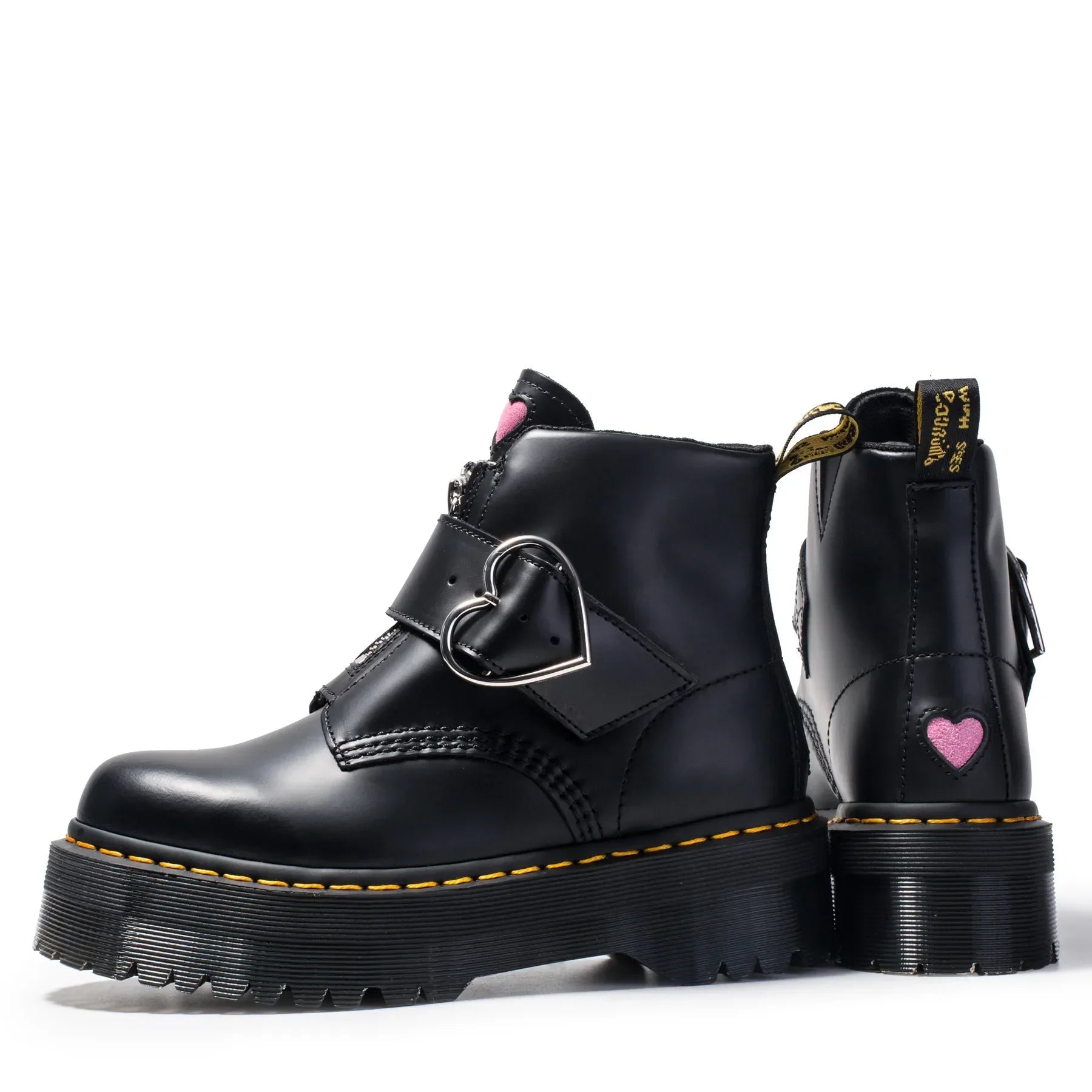Genuine Leather Fashion Boots Solid Concise Buckle  Zip Love Buckle Comfort Muffin Thick Bottom Women Shoes