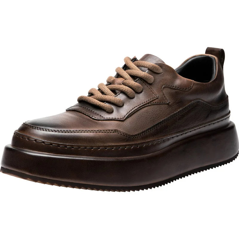 Casual Shoes British Retro Cowhide Autumn Winter Men Shoes Loafers Summer Designer Breathable Shoes Mens Spring Fashion