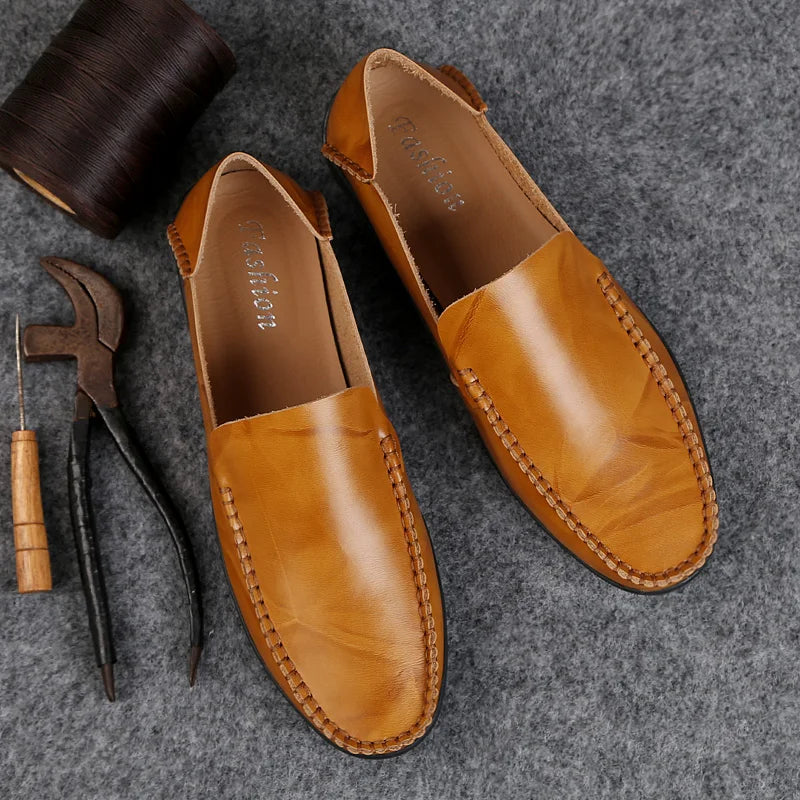 Summer Genuine Leather Shoes Men Comfortable Mesh Men Loafers Casual Shoes Men Flats Hot Sale Driving Shoes Moccasins Plus Size
