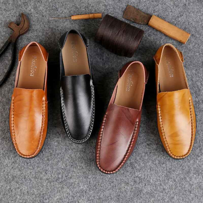 Summer Genuine Leather Shoes Men Comfortable Mesh Men Loafers Casual Shoes Men Flats Hot Sale Driving Shoes Moccasins Plus Size