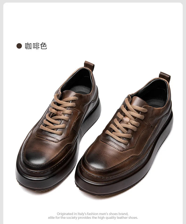 Casual Shoes British Retro Cowhide Autumn Winter Men Shoes Loafers Summer Designer Breathable Shoes Mens Spring Fashion