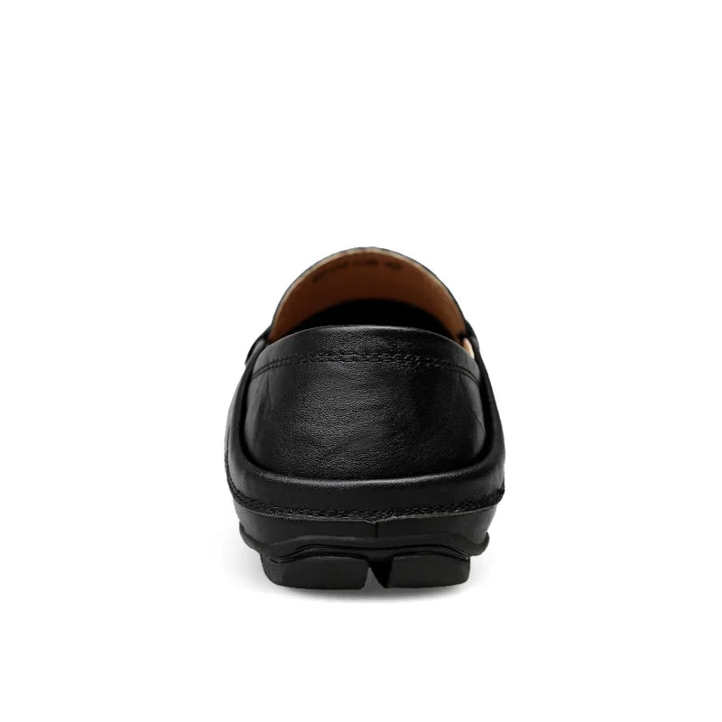 Leather Moccasins, Breathable Slip on Boat Shoes for Men