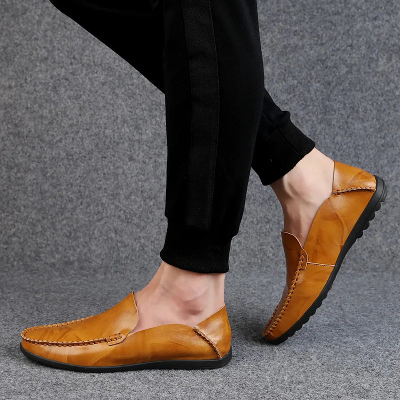 Summer Genuine Leather Shoes Men Comfortable Mesh Men Loafers Casual Shoes Men Flats Hot Sale Driving Shoes Moccasins Plus Size